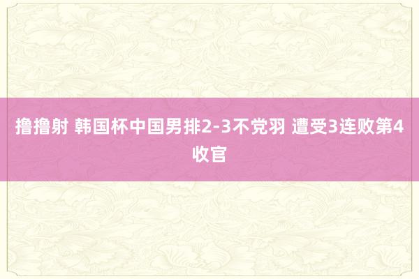 撸撸射 韩国杯中国男排2-3不党羽 遭受3连败第4收官