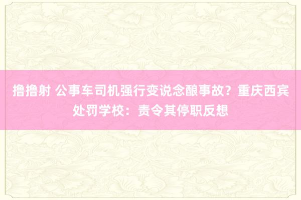 撸撸射 公事车司机强行变说念酿事故？重庆西宾处罚学校：责令其停职反想