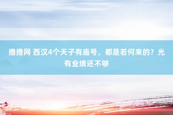 撸撸网 西汉4个天子有庙号，都是若何来的？光有业绩还不够