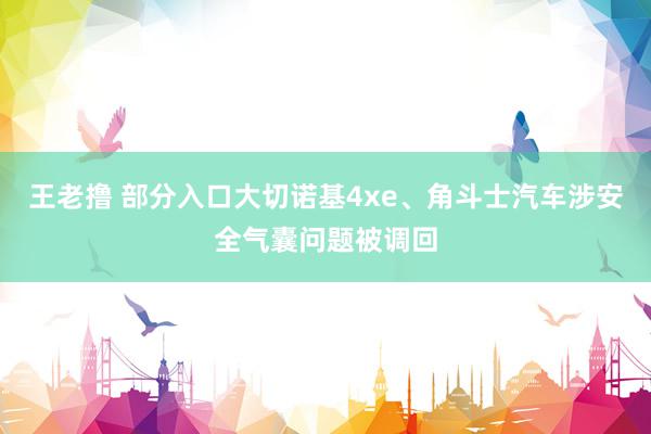 王老撸 部分入口大切诺基4xe、角斗士汽车涉安全气囊问题被调回