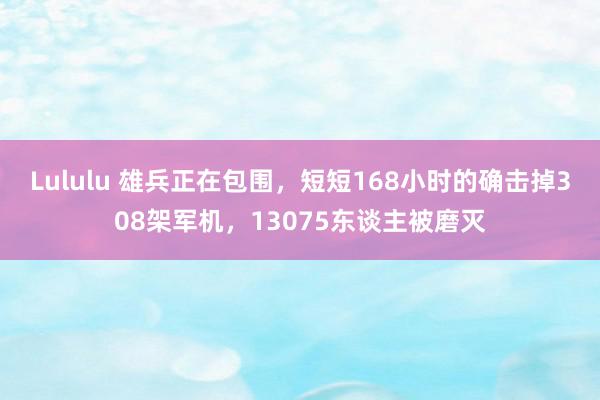 Lululu 雄兵正在包围，短短168小时的确击掉308架军机，13075东谈主被磨灭