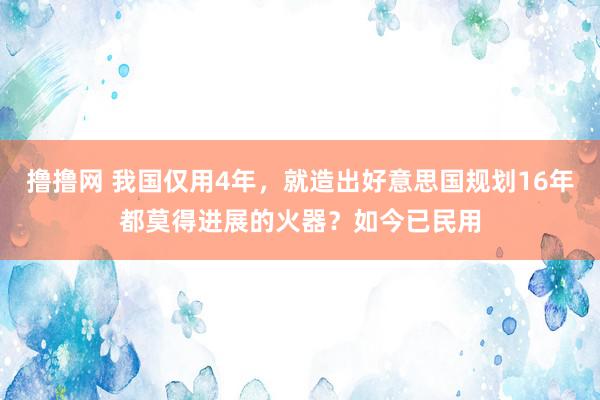 撸撸网 我国仅用4年，就造出好意思国规划16年都莫得进展的火器？如今已民用