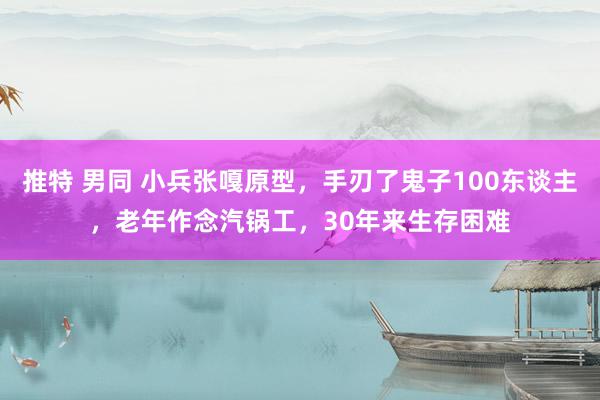 推特 男同 小兵张嘎原型，手刃了鬼子100东谈主，老年作念汽锅工，30年来生存困难