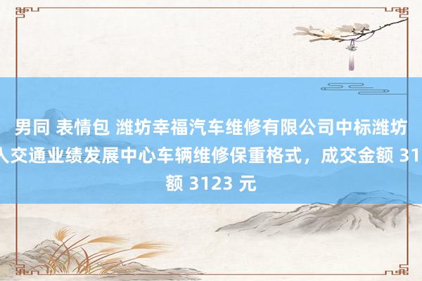 男同 表情包 潍坊幸福汽车维修有限公司中标潍坊市人人交通业绩发展中心车辆维修保重格式，成交金额 3123 元